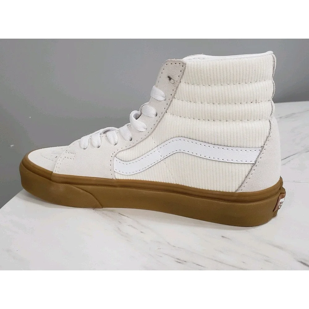 Vans Sk8-Hi Tapered Womens Marshmallow‎ Suede Canvas Skateboard Shoes White VR3